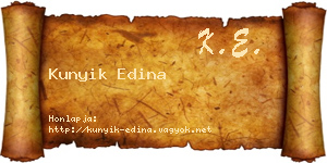 Kunyik Edina névjegykártya