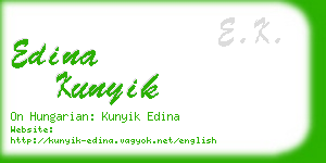 edina kunyik business card